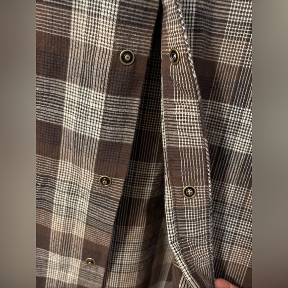 VANS..BROWN..PLAID..WESTERN..COTT
ON..PEARL SNAP..SHIRT..MEN Size M - Picture 12 of 12